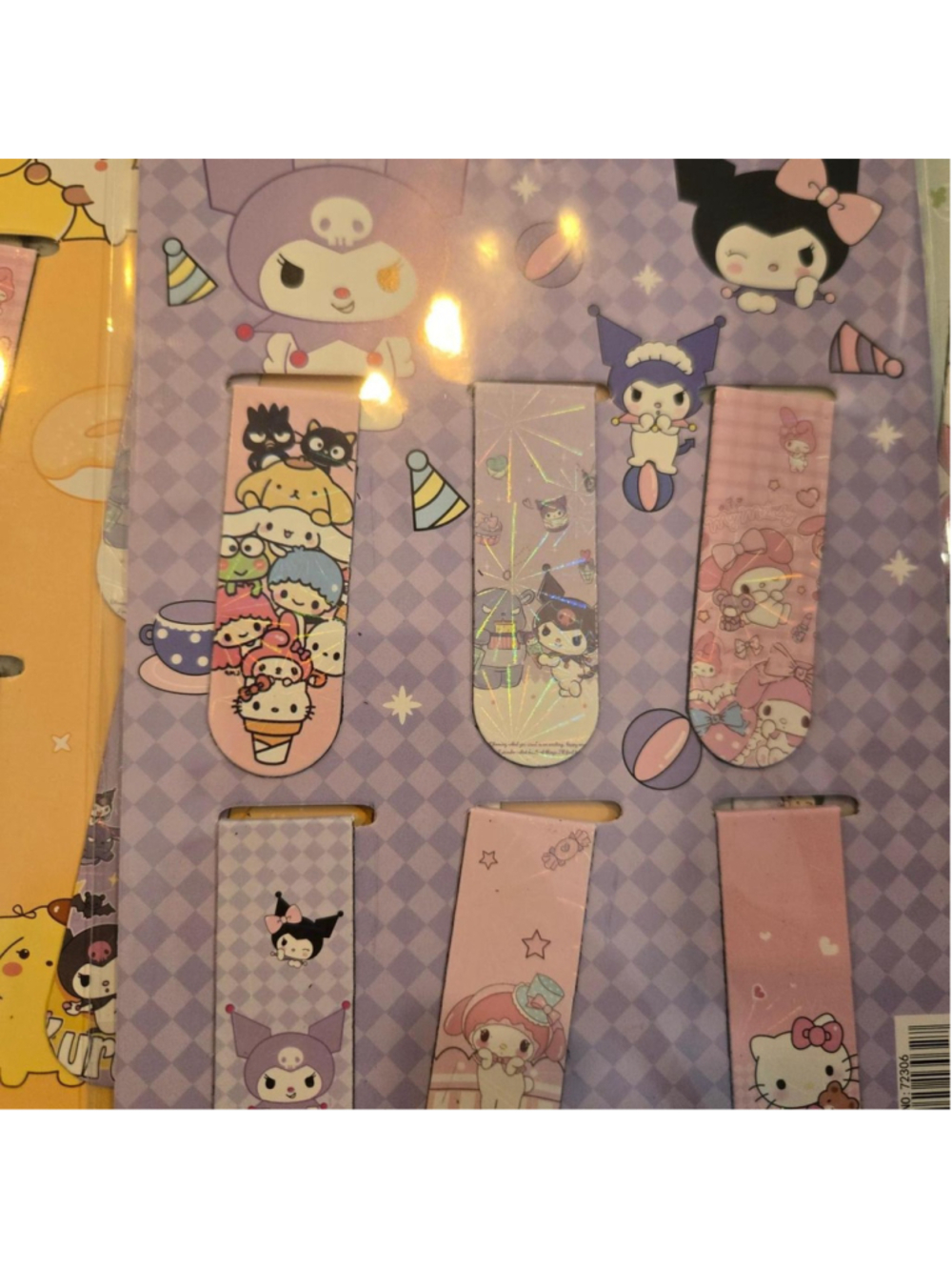 3 pack of metal bookmarks - 18 total bookmarks (6 per sheet) sanrio